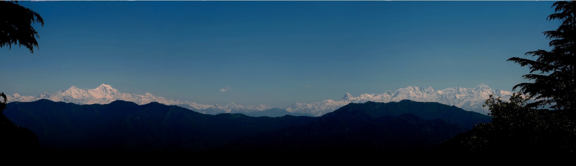 View of the Himalaya from near Mussoorie, India.