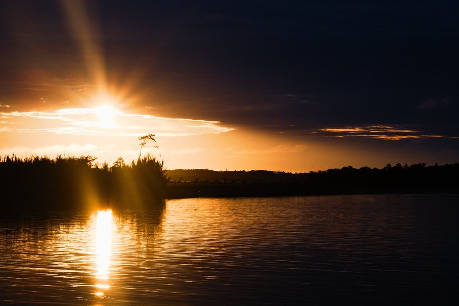Sunrise on the Marañón River in Peru.