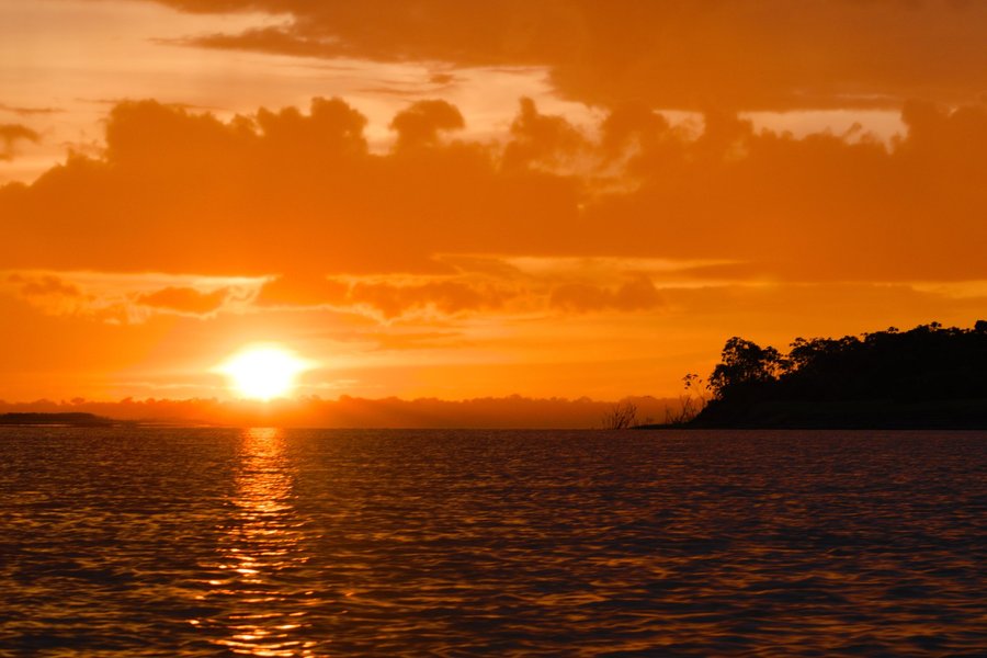 Sunset on the Ucayali River, Peru.