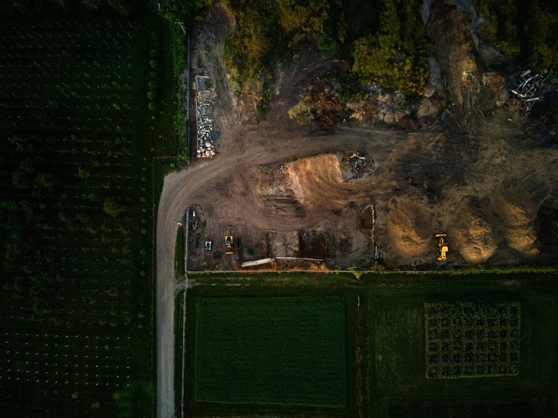Interesting view of work site in St. Paul, MN.